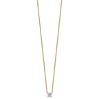 14k 1/2 carat Lab Grown Diamond VS/SI+ G+ Princess Complete 18 inch Four Prong Pendant Necklace