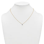 14k 1/2 carat Lab Grown Diamond VS/SI+ G+ Princess Complete 18 inch Four Prong Pendant Necklace