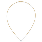 14k 1/2 carat Lab Grown Diamond VS/SI+ G+ Princess Complete 18 inch Four Prong Pendant Necklace