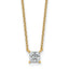 14k 1/2 carat Lab Grown Diamond VS/SI+ G+ Princess Complete 18 inch Four Prong Pendant Necklace