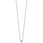 14k White Gold 3/4 carat Lab Grown Diamond VS+ F+ Princess Complete Bezel Set Chain Slide Pendant