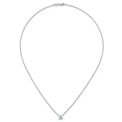 14k White Gold 3/4 carat Lab Grown Diamond VS+ F+ Princess Complete Bezel Set Chain Slide Pendant