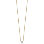 14k 3/4 carat Lab Grown Diamond VS+ F+ Princess Complete Bezel Set Chain Slide Pendant