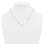14k 3/4 carat Lab Grown Diamond VS+ F+ Princess Complete Bezel Set Chain Slide Pendant