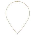 14k 3/4 carat Lab Grown Diamond VS+ F+ Princess Complete Bezel Set Chain Slide Pendant