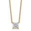 14k 3/4 carat Lab Grown Diamond VS+ F+ Princess Complete Bezel Set Chain Slide Pendant