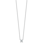 14k White Gold 1 carat Lab Grown Diamond VS/SI+ G+ Princess Complete Four Prong 18 inch Pendant Necklace