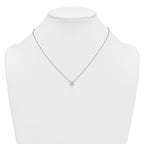 14k White Gold 1 carat Certified Lab Grown Diamond VS/SI+ G+ Princess Complete Four Prong 18 inch Pendant Necklace