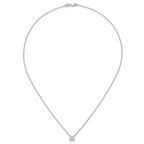 14k White Gold 1 carat Lab Grown Diamond VS/SI+ G+ Princess Complete Four Prong 18 inch Pendant Necklace