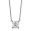 14k White Gold 1 carat Lab Grown Diamond VS/SI+ G+ Princess Complete Four Prong 18 inch Pendant Necklace