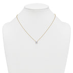 14k 1 carat Certified Lab Grown Diamond VS+ F+ Princess Complete Four Prong 18 inch Pendant Necklace