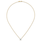 14k 1 carat Certified Lab Grown Diamond VS+ F+ Princess Complete Four Prong 18 inch Pendant Necklace