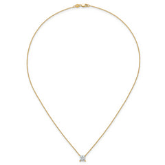 14k 1 carat Certified Lab Grown Diamond VS+ F+ Princess Complete Four Prong 18 inch Pendant Necklace