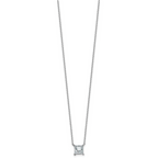 14k White Gold 1 1/2 carat Lab Grown Diamond VS/SI+ G+ Princess Complete Four Prong 18 inch Pendant Necklace