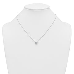14k White Gold 1 1/2 carat Certified Lab Grown Diamond VS/SI+ G+ Princess Complete Four Prong 18 inch Pendant Necklace