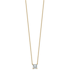 14k 1 1/2 carat Lab Grown Diamond VS+ F+ Princess Complete Four Prong 18 inch Pendant Necklace