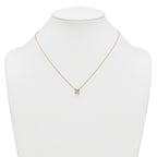 14k 1 1/2 carat Certified Lab Grown Diamond VS+ F+ Princess Complete Four Prong 18 inch Pendant Necklace