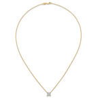 14k 1 1/2 carat Certified Lab Grown Diamond VS+ F+ Princess Complete Four Prong 18 inch Pendant Necklace
