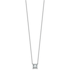 14k White Gold 2 carat Certified Lab Grown Diamond VS/SI+ G+ Princess Complete Four Prong 18 inch Pendant Necklace