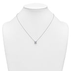 14k White Gold 2 carat Lab Grown Diamond VS/SI+ G+ Princess Complete Four Prong 18 inch Pendant Necklace