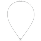 14k White Gold 2 carat Certified Lab Grown Diamond VS/SI+ G+ Princess Complete Four Prong 18 inch Pendant Necklace
