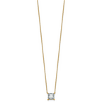 14k 2 carat Certified Lab Grown Diamond VS+ F+ Princess Complete Four Prong 18 inch Pendant Necklace