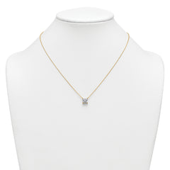 14k 2 carat Certified Lab Grown Diamond VS+ F+ Princess Complete Four Prong 18 inch Pendant Necklace