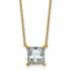 14k 2 carat Certified Lab Grown Diamond VS+ F+ Princess Complete Four Prong 18 inch Pendant Necklace