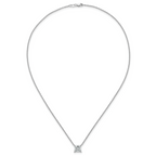 14k White Gold 2 1/2 carat Certified Lab Grown Diamond VS/SI+ G+ Princess Complete Four Prong 18 inch Pendant Necklace