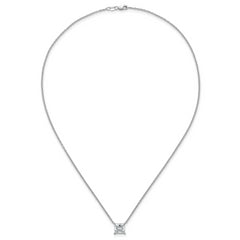 14k White Gold 2 1/2 carat Certified Lab Grown Diamond VS/SI+ G+ Princess Complete Four Prong 18 inch Pendant Necklace