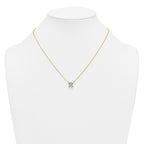 14k 2 1/2 carat Certified Lab Grown Diamond VS+ F+ Princess Complete Four Prong 18 inch Pendant Necklace