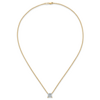 14k 2 1/2 carat Lab Grown Diamond VS+ F+ Princess Complete Four Prong 18 inch Pendant Necklace