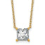 14k 2 1/2 carat Certified Lab Grown Diamond VS+ F+ Princess Complete Four Prong 18 inch Pendant Necklace