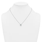 14k White Gold 3 carat Lab Grown Diamond VS/SI+ G+ Princess Complete Four Prong 18 inch Pendant Necklace