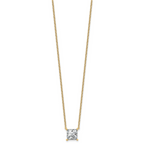 14k 3 carat Certified Lab Grown Diamond VS+ F+ Princess Complete Four Prong 18 inch Pendant Necklace