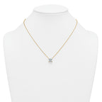 14k 3 carat Certified Lab Grown Diamond VS+ F+ Princess Complete Four Prong 18 inch Pendant Necklace