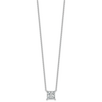 14k White Gold 3 1/2 carat Certified Lab Grown Diamond VS/SI+ G+ Princess Complete Four Prong 18 inch Pendant Necklace