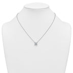 14k White Gold 3 1/2 carat Lab Grown Diamond VS/SI+ G+ Princess Complete Four Prong 18 inch Pendant Necklace