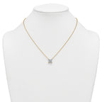 14k 3 1/2 carat Lab Grown Diamond VS+ F+ Princess Complete Four Prong 18 inch Pendant Necklace