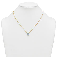 14k 3 1/2 carat Certified Lab Grown Diamond VS+ F+ Princess Complete Four Prong 18 inch Pendant Necklace