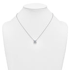 14k White Gold 4 carat Certified Lab Grown Diamond VS/SI+ G+ Princess Complete Four Prong 18 inch Pendant Necklace