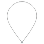 14k White Gold 4 carat Lab Grown Diamond VS/SI+ G+ Princess Complete Four Prong 18 inch Pendant Necklace