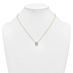 14k 4 carat Lab Grown Diamond VS+ F+ Princess Complete Four Prong 18 inch Pendant Necklace