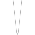 14k White Gold 1/4 carat Lab Grown Diamond VS+ F+ Cushion Complete 18 inch Four Prong Pendant Necklace