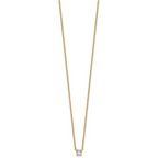 14k 1/4 carat Lab Grown Diamond VS+ F+ Cushion Complete 18 inch Four Prong Pendant Necklace