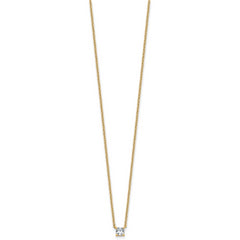 14k 1/4 carat Lab Grown Diamond VS+ F+ Cushion Complete 18 inch Four Prong Pendant Necklace
