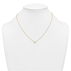 14k 1/4 carat Lab Grown Diamond VS+ F+ Cushion Complete 18 inch Four Prong Pendant Necklace