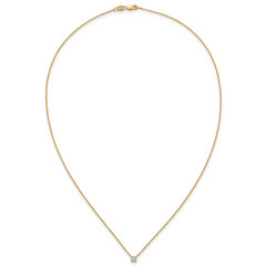 14k 1/4 carat Lab Grown Diamond VS+ F+ Cushion Complete 18 inch Four Prong Pendant Necklace