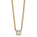 14k 1/4 carat Lab Grown Diamond VS+ F+ Cushion Complete 18 inch Four Prong Pendant Necklace