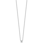 14k White Gold 1/2 carat Lab Grown Diamond VS+ F+ Cushion Complete 18 inch Four Prong Pendant Necklace